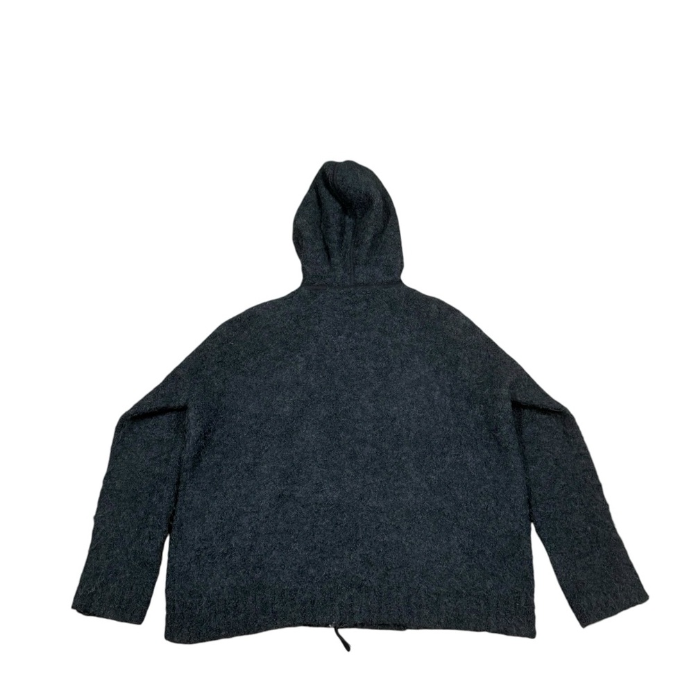 Wool-Blend Hooded Zip Sweater Jacket - Dark Charcoal - Picture 6 of 13